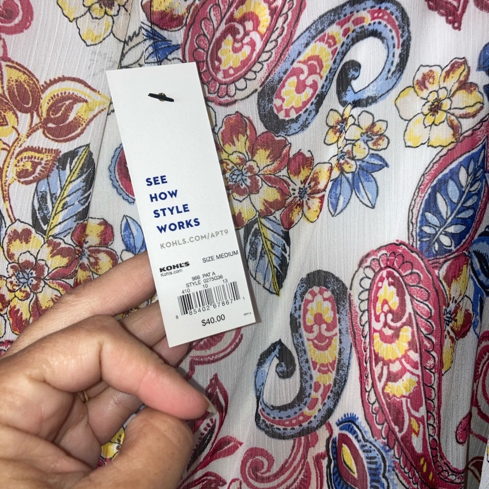 NWT Apt.9 Bandana asymmetrical Top M - Picture 10 of 13